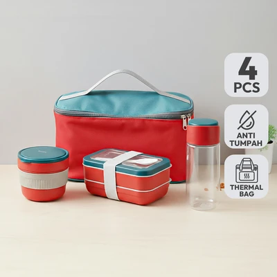 Gambar Picas Lunchie Kotak Makan Plastik Set 4 pcs - Hijau