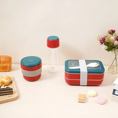 Gambar Picas Lunchie Kotak Makan Plastik Set 4 pcs - Hijau