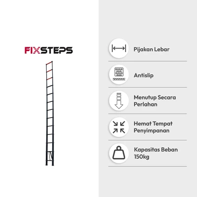 Gambar Fixsteps 4.4 Mtr Tangga Teleskopik 13 Step - Hitam