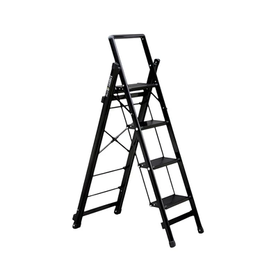 Gambar Fixsteps 1.5 Mtr Tangga Lipat 4 Step Dengan Jemuran Baju - Hitam