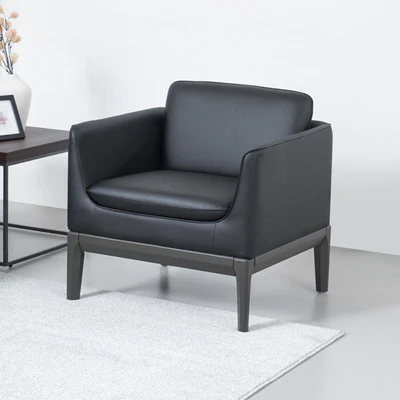Gambar Sieben Keegan Sofa Kulit 1 & 3 Seater Set 3 pcs - Hitam