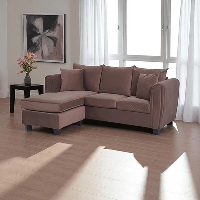 Gambar Informa Lufkin Sofa Sudut Fabric - Cokelat Tua