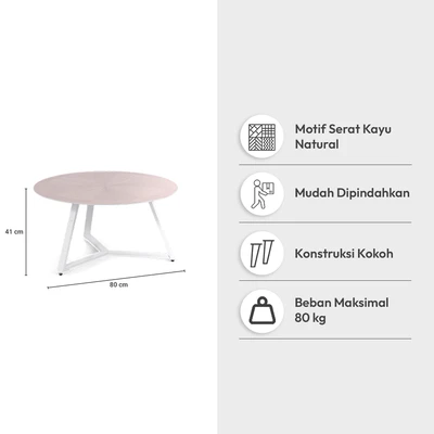 Gambar Informa Vienna Meja Tamu Round - Cokelat Oak