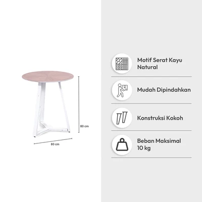 Gambar Informa Vienna Meja Sisi Round - Cokelat Oak