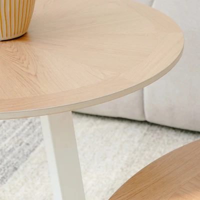 Gambar Informa Vienna Meja Sisi Round - Cokelat Oak