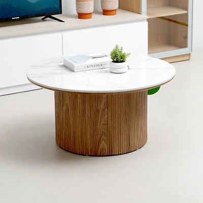 Gambar Informa Valerie Meja Tamu Round - Cokelat Oak