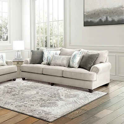 Gambar Ashley Akinlane Set Sofa Fabric 2 & 3 Seater - Abu-Abu