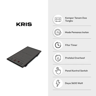 Gambar Kris Kompor Listrik Double Vertical 3600 Watt - Hitam