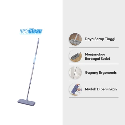 Gambar Proclean Alat Pel Lipat Flat Mop - Abu-Abu