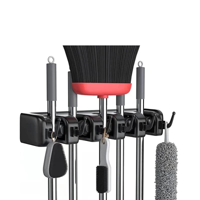 Gambar Stora Organizer Sapu & Alat Pel 6 Hook - Hitam