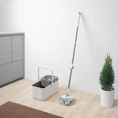 Gambar Proclean Set Alat Pel Putar Dengan Ember Peras & Brush - Abu-Abu
