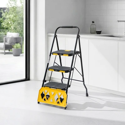 Gambar Fixsteps Tangga Lipat Troli 2In1 3 Step - Hitam