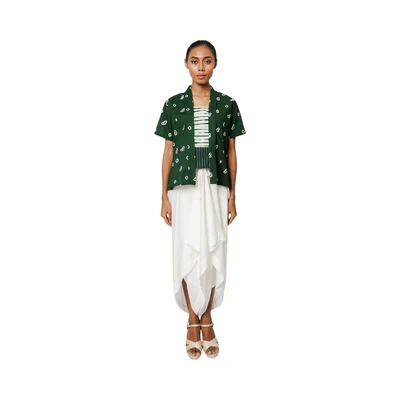 Gambar Pendopo Ukuran L Kebaya Wanita Jumputan - Hijau Emerald