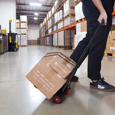 Gambar Maxbuilt Troli Barang Lipat Plastik 50 Kg - Hitam