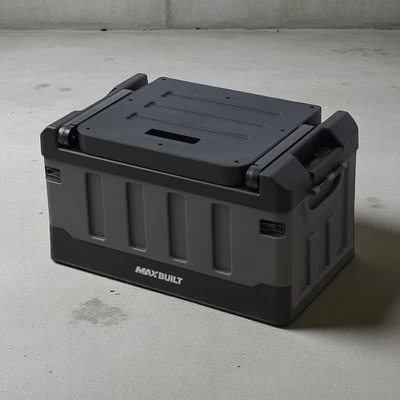 Gambar Maxbuilt Kotak Penyimpanan Multifungsi Dengan Backrest 59x36x33 cm - Hitam