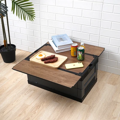 Gambar Maxbuilt Kotak Penyimpanan Lipat Extendable 59x36x32 cm - Abu-Abu