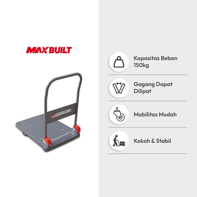 Gambar Maxbuilt Troli Barang Lipat Platform 150 Kg - Abu-Abu