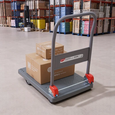 Gambar Maxbuilt Troli Barang Lipat Platform 150 Kg - Abu-Abu