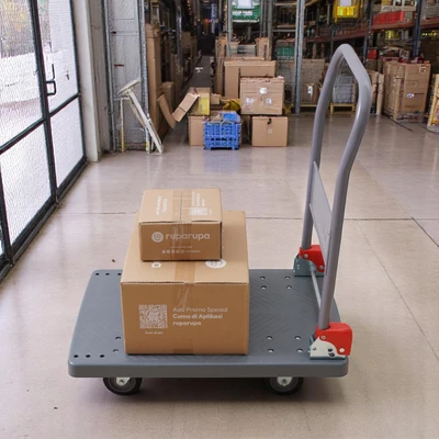 Gambar Maxbuilt Troli Barang Lipat Platform 150 Kg - Abu-Abu