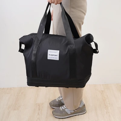 Gambar Passport Vanda Tote Bag Travel Expandable Dengan Roda - Hitam