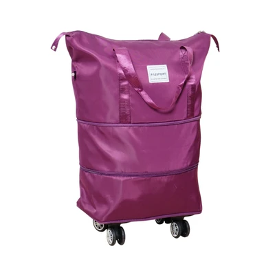 Gambar Passport Vanda Tote Bag Travel Expandable Dengan Roda - Ungu