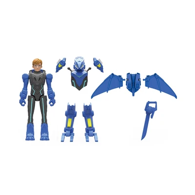 Gambar Alpha Group Quantum Heroes Dinoster Armored Action Figure Jay Min 19.5 Cm - Biru