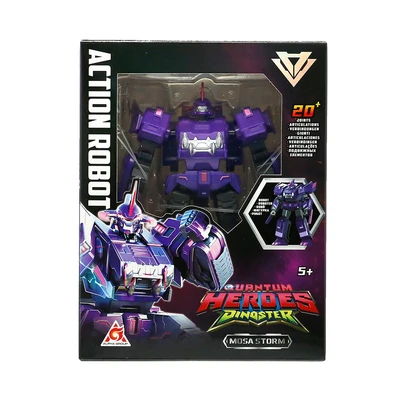 Gambar Alpha Group Quantum Heroes Dinoster Action Robot Mosa Storm 12.7 Cm - Ungu