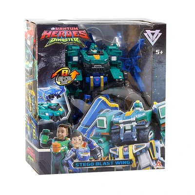 Gambar Alpha Group Quantum Heroes Dinoster Robot Simple Stego Blast Wing - Biru/hijau