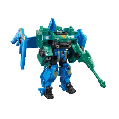 Gambar Alpha Group Quantum Heroes Dinoster Robot Simple Stego Blast Wing - Biru/hijau