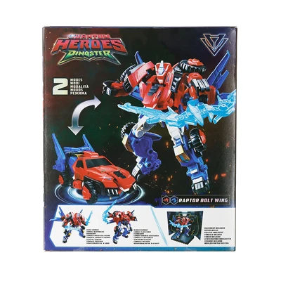 Gambar Alpha Group Quantum Heroes Dinoster Robot Transform Raptor Bolt Wing - Merah/biru