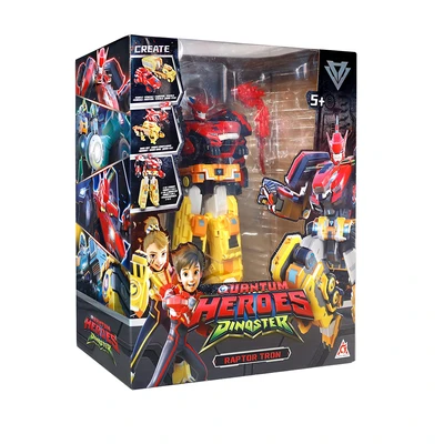 Gambar Alpha Group Quantum Heroes Dinoster Robot Transform Raptor Tron - Merah/kuning