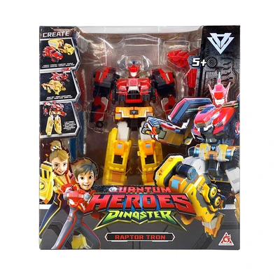Gambar Alpha Group Quantum Heroes Dinoster Robot Transform Raptor Tron - Merah/kuning