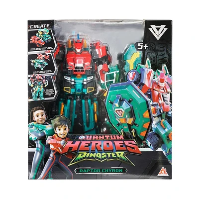 Gambar Alpha Group Quantum Heroes Dinoster Robot Raptor Chyron - Merah/hijau