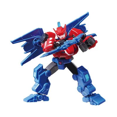 Gambar Alpha Group Quantum Heroes Dinoster Robot Model Kit Raptor Bold Wing - Merah/Biru