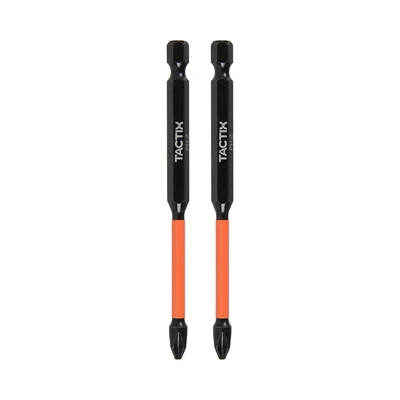 Gambar Tactix 100 mm Set 2 Pcs Mata Bor Impact Ph2 - Hitam/Oranye