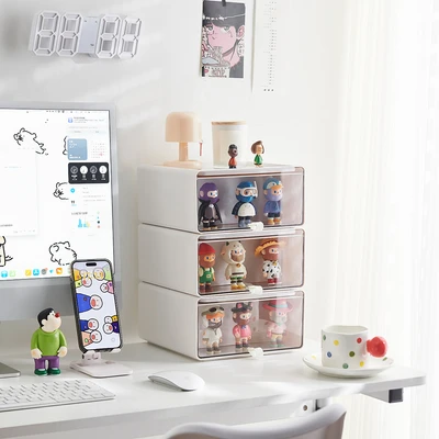 Gambar Stora Kotak Pajang Action Figure Stackable Drawer 23x23x11.8 cm - Putih