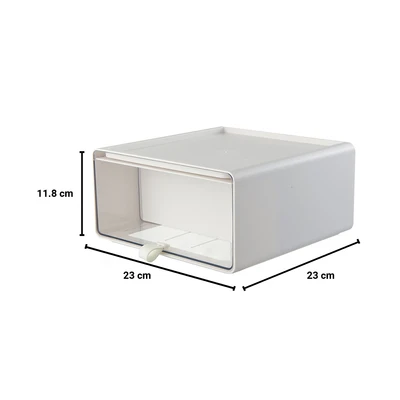Gambar Stora Kotak Pajang Action Figure Stackable Drawer 23x23x11.8 cm - Putih