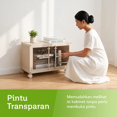 Gambar Stora Kotak Penyimpanan Lipat 59.5x32.5x36.5 cm - Krem Ivory