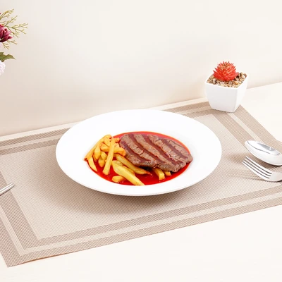 Gambar Delicia Deli Piring Makan Melamine Round 23 cm - Putih Putih Ivory