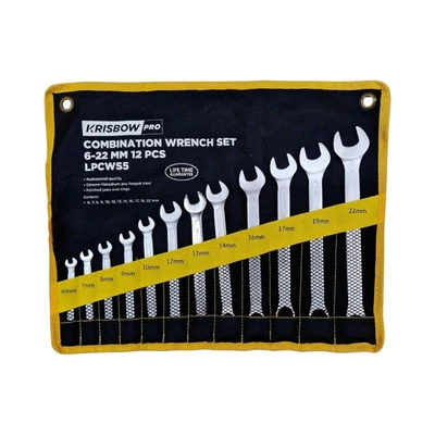 Gambar Krisbow Kunci Ring Pas 6-22 mm Set 12 Pcs - Silver