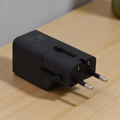 Gambar Krisbow Travel Adaptor Mini 45 Watt - Hitam