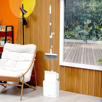 Gambar Proclean Set Sapu & Pengki Dengan Tempat Sampah - Putih
