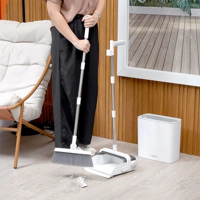 Gambar Proclean Set Sapu & Pengki Dengan Tempat Sampah - Putih