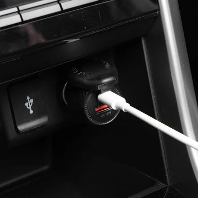 Gambar Hypersonic Charger Mobil USB 2 In 1 - Hitam