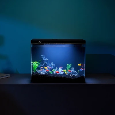 Gambar Krisbow Sync Smart Aquarium Nano With Feeder 30 Liter - Hitam