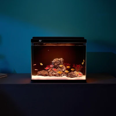 Gambar Krisbow Sync Smart Aquarium Nano With Feeder 30 Liter - Hitam