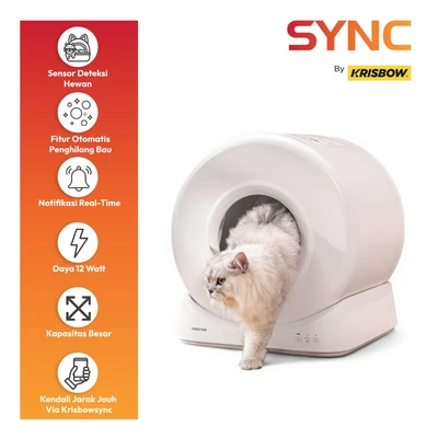 Krisbow Sync 4 Ltr Smart Cat Litter Box - Putih