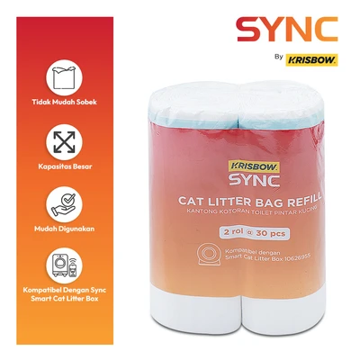 Gambar Krisbow Sync Kantong Kotoran Smart Cat Litter Box Transparan