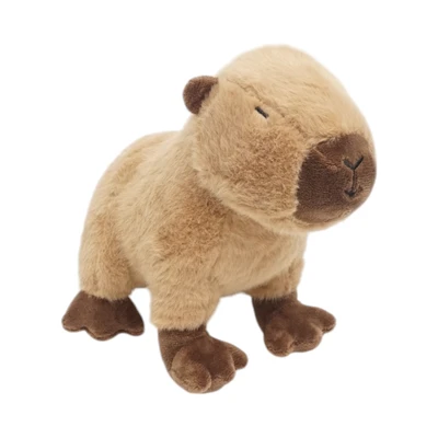 Gambar Pretty Missy Boneka Plush Capybara Sitting 19 Cm - Cokelat