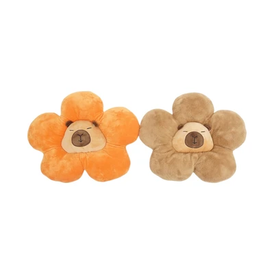 Gambar Pretty Missy Bantal Capybara Flower 45 Cm - Oranye